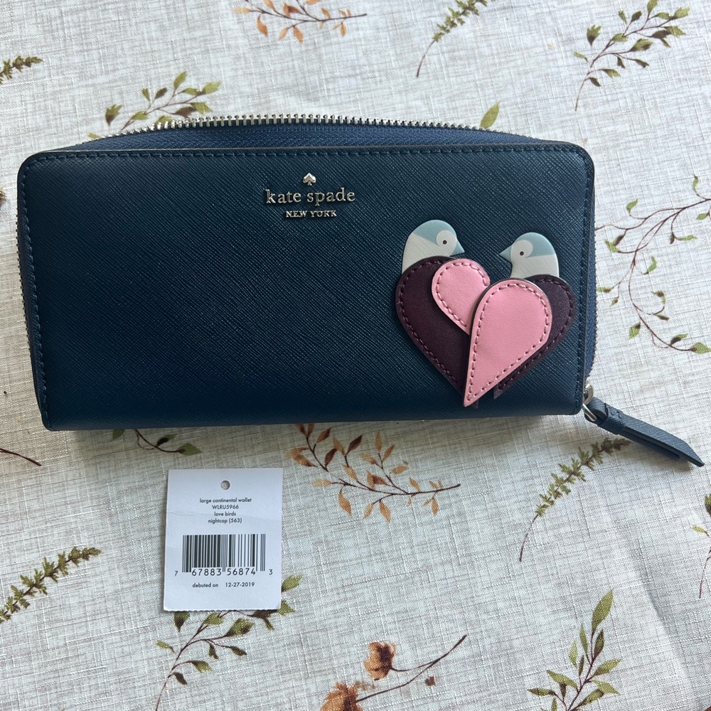 Kate spade continental wallet love birds